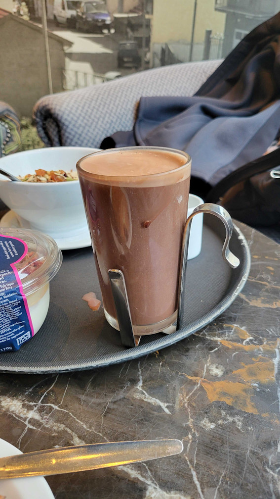 A deluxe Caffe Nero hot chocolate